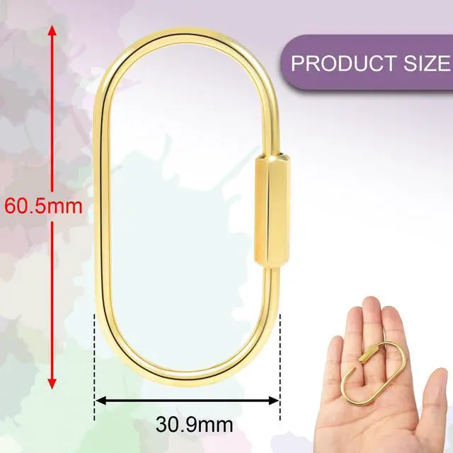 Alt view image 4 of 6 - 6 Pack Brass Keychain Gold Carabiner Clip with Secure Locking Screw Carabiners Key Holder Keychains Key Ring for Outdoor Camping Paracord Lanyard Keys Chain Backpack Bags Luggage Tags Clip Anti-Theft