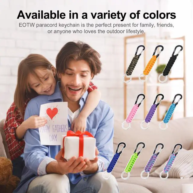 Alt view image 2 of 7 - Carabiner Keychain,Paracord Keychain Small Aluminum Clip D Ring for Camping, Hiking, Fishing, Or As A Key Organizer