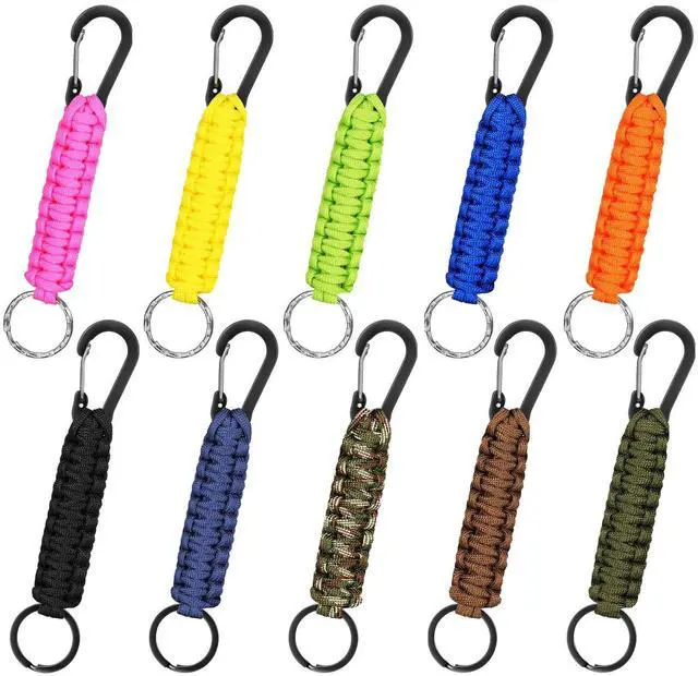 Main image of 10 Pcs Paracord Keychain Quick Release Keychain Clip Ring Braided Lanyard for Men Women Outdoor Sport(Fresh Color)