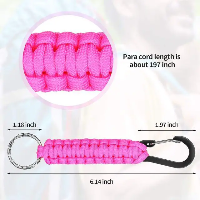 Alt view image 2 of 7 - 10 Pcs Paracord Keychain Quick Release Keychain Clip Ring Braided Lanyard for Men Women Outdoor Sport(Fresh Color)