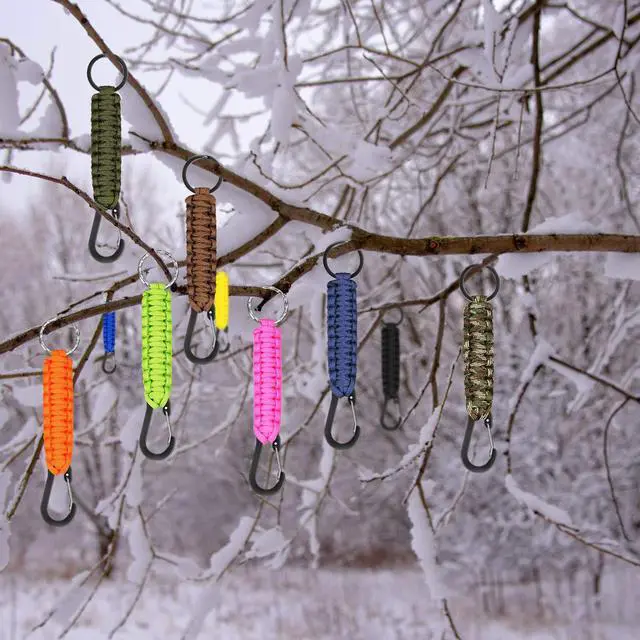 Alt view image 6 of 7 - 10 Pcs Paracord Keychain Quick Release Keychain Clip Ring Braided Lanyard for Men Women Outdoor Sport(Fresh Color)