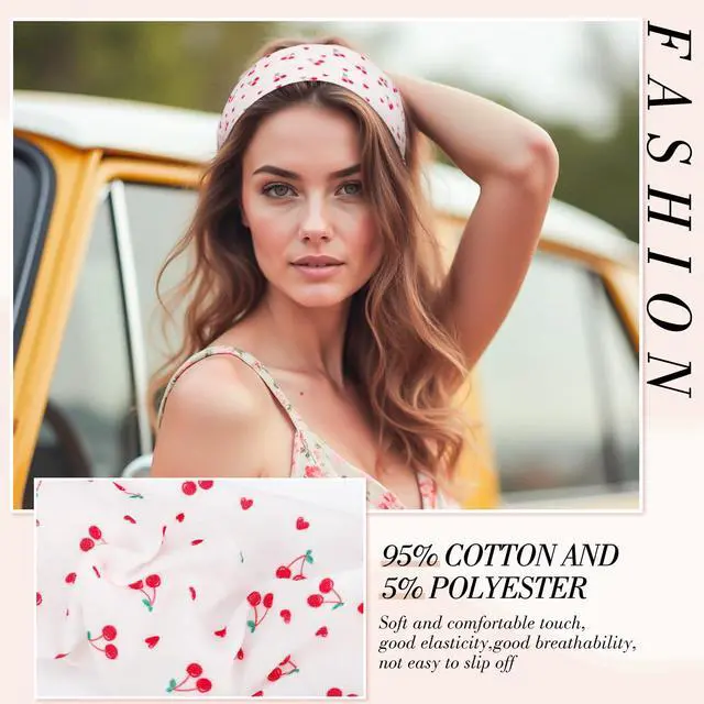 Alt view image 3 of 7 - Flower Headbands for Music Festival Outfits, Cute Headbands for Teen Girls Daily Outfit Gatherings Non Slip Floral Stripe Fashion Hair Bands