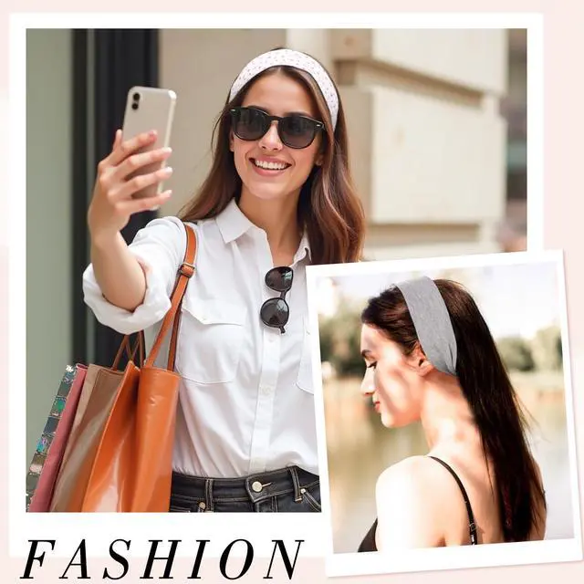 Alt view image 7 of 7 - Flower Headbands for Music Festival Outfits, Cute Headbands for Teen Girls Daily Outfit Gatherings Non Slip Floral Stripe Fashion Hair Bands