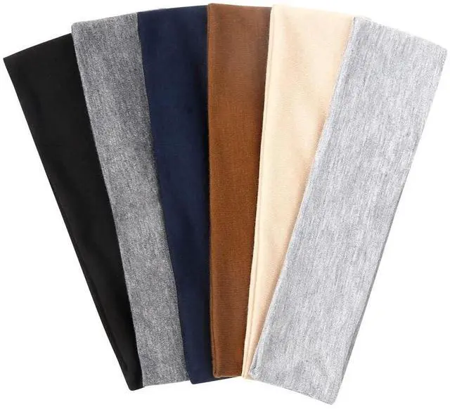 Main image of Headbands for Women Short Hair Non Slip Elastic Sweat Hairbands Soft Fabric Hair Bands Workout Yoga Running Sport Thin Hairwrap for Girls