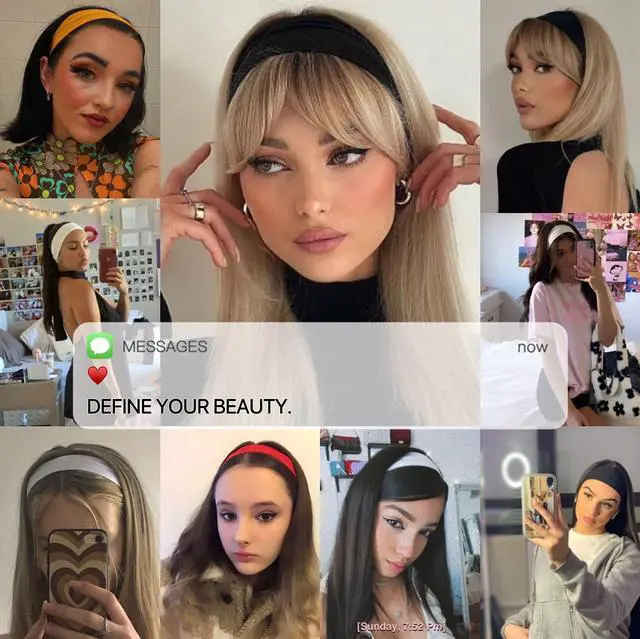 Alt view image 3 of 7 - Headbands for Women Short Hair Non Slip Elastic Sweat Hairbands Soft Fabric Hair Bands Workout Yoga Running Sport Thin Hairwrap for Girls