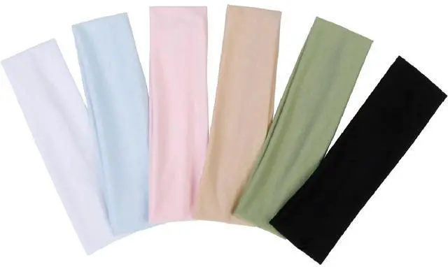 Main image of Headbands for Women's Short Hair - Non-Slip Elastic Sweat Hairbands, Soft Fabric Cloth Bands for Workout, Yoga, Running, Sports, Thin Hair Wrap for Girls