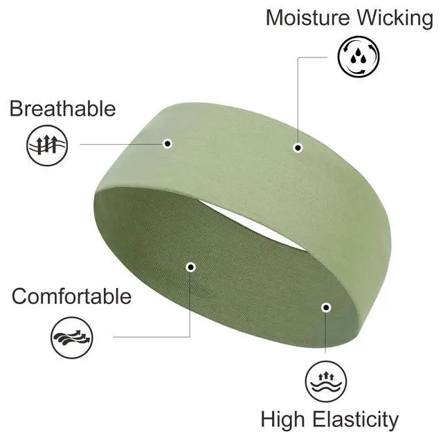 Alt view image 2 of 4 - Headbands for Women's Short Hair - Non-Slip Elastic Sweat Hairbands, Soft Fabric Cloth Bands for Workout, Yoga, Running, Sports, Thin Hair Wrap for Girls