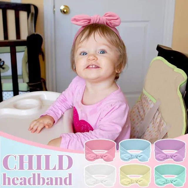 Alt view image 4 of 6 - 12 Pack Girls Headbands, Rabbit Ear Bow Hairbands | Cute Toddler Headbands Bulk, Pastel Color, Stretchy Wide Cloth Hair Accessories, for Kids Birthday Party Favors, Gifts