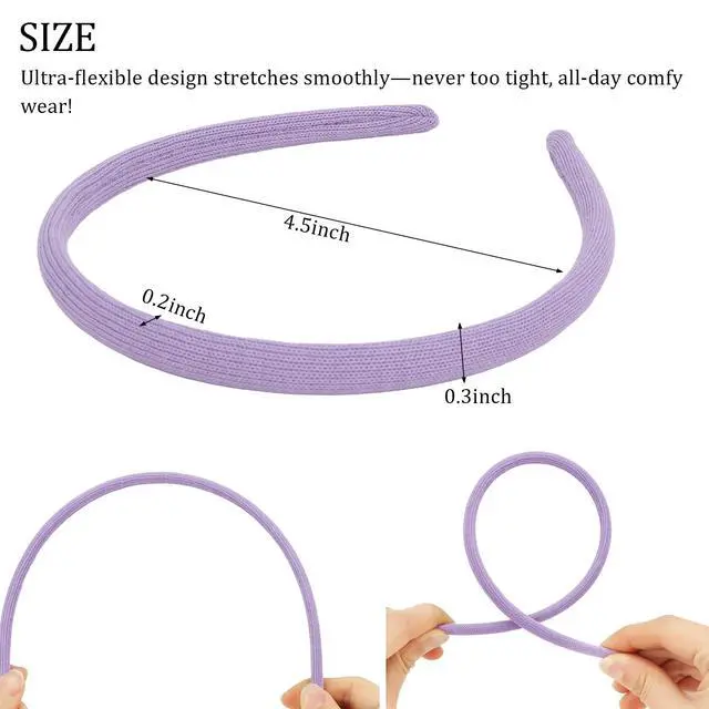 Alt view image 5 of 7 - Headbands for Girls, 6pcs Kids Headbands Set Hair Accessories | Vibrant assorted pastel shades, soft lightweight knit for comfortable fit