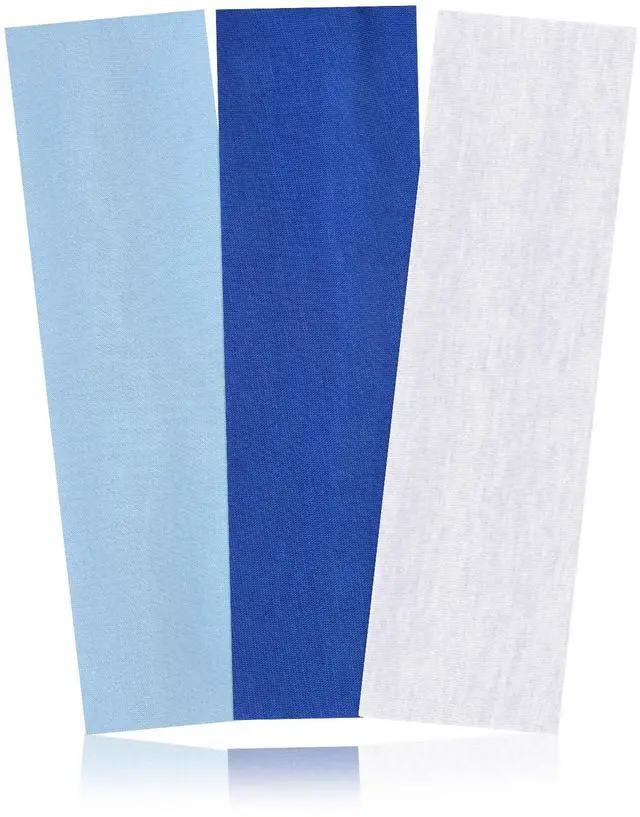 Main image of 3Pcs Non Slip Headbands Soft Elastic Head Bands for Women Girls | Wide Stretchy Headband for Yoga Workout Sports Gym White & Blue Sweat Headbands Trendy Hair Accessories