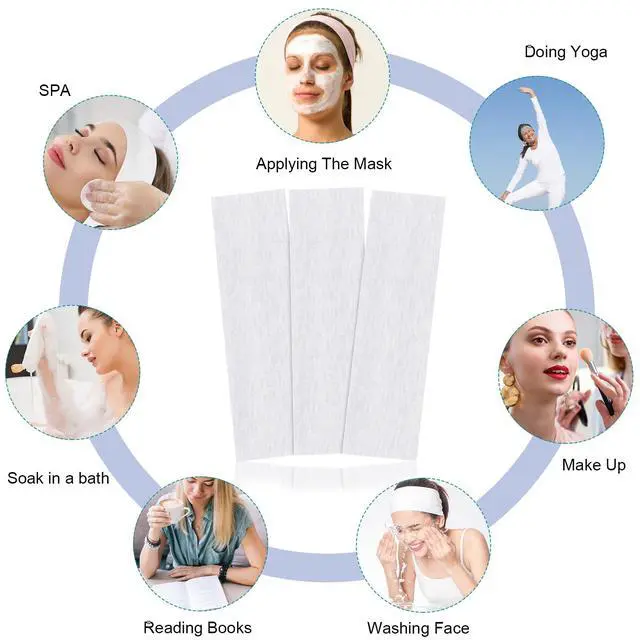 Alt view image 5 of 7 - 3Pcs Non Slip Headbands Soft Elastic Head Bands for Women Girls | Wide Stretchy Headband for Yoga Workout Sports Gym White & Blue Sweat Headbands Trendy Hair Accessories