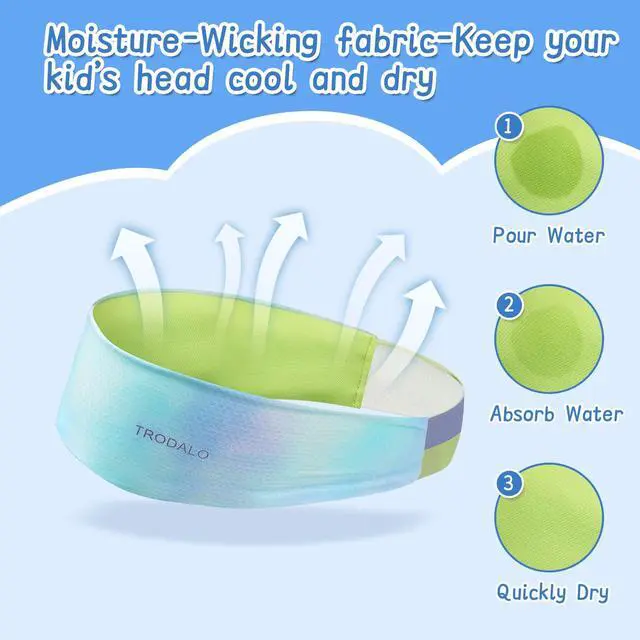 Alt view image 4 of 7 - Kids Sports Headbands for Girls Boys, Moisture Wicking Sweatbands | Lightweight, stretchy & non-slip cooling hairbands for kids, colorful design, for soccer, basketball, running, tennis, school