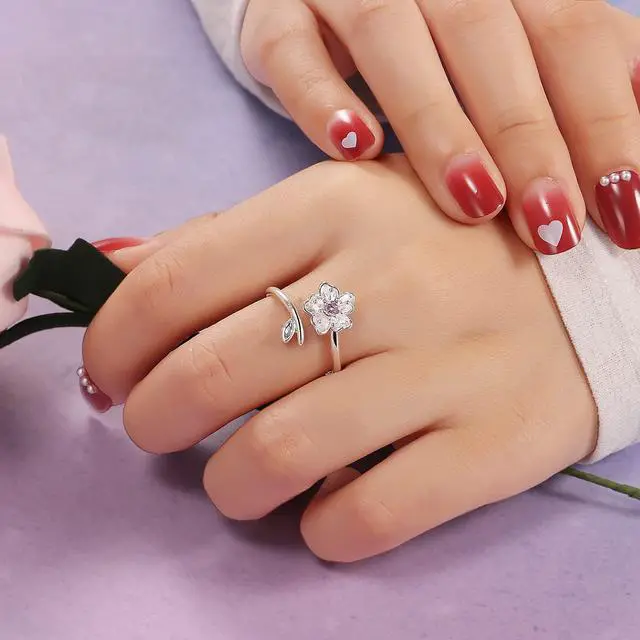 Alt view image 6 of 7 - 12 Pcs Rose Gold Rings for Women Knuckle Rings Set - Engagement Rings for Women - Cubic Zirconia Rings for Teen Girls - Stackable Rings for Women Finger Rings- Pack of Silver Rings for Teen Girls