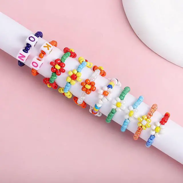 Alt view image 2 of 7 - Stretchy Acrylic Toe & Finger Rings, Mixed Bright Colors,10Pcs | Mixed Color Jewelry Set | Adjustable Ring | for Teens Women