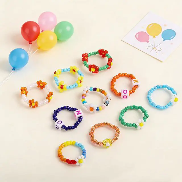 Alt view image 6 of 7 - Stretchy Acrylic Toe & Finger Rings, Mixed Bright Colors,10Pcs | Mixed Color Jewelry Set | Adjustable Ring | for Teens Women