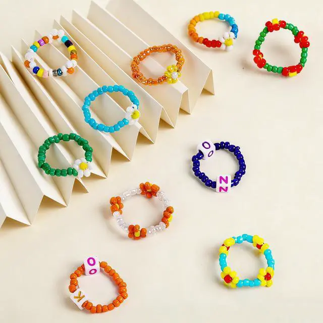 Alt view image 7 of 7 - Stretchy Acrylic Toe & Finger Rings, Mixed Bright Colors,10Pcs | Mixed Color Jewelry Set | Adjustable Ring | for Teens Women