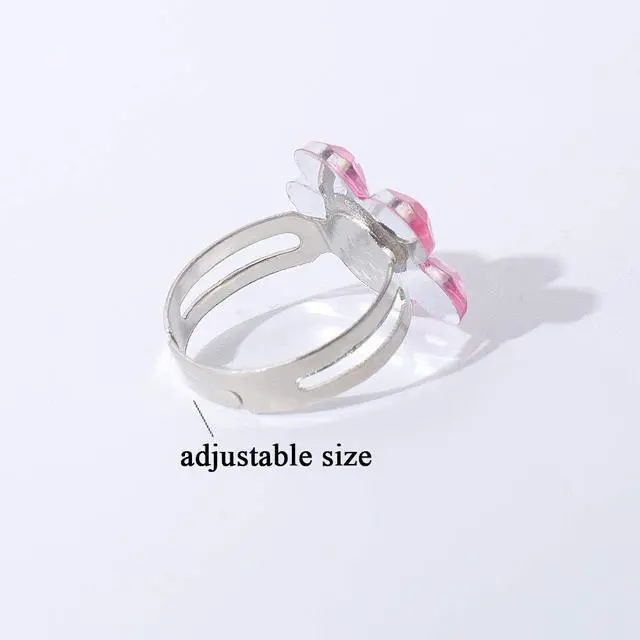 Alt view image 4 of 5 - ONEST 100 Pieces Cute Rings Jewelry Rings Pretend Play Ring and Dress up Ring Gift