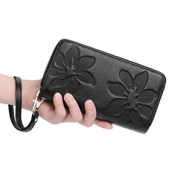 Alt view image 2 of 7 - Women's Wallet RFID Blocking Leather Wristlet | 2 Zip Around, Large Capacity, Credit Card Holder, Ladies Phone Clutch Purse