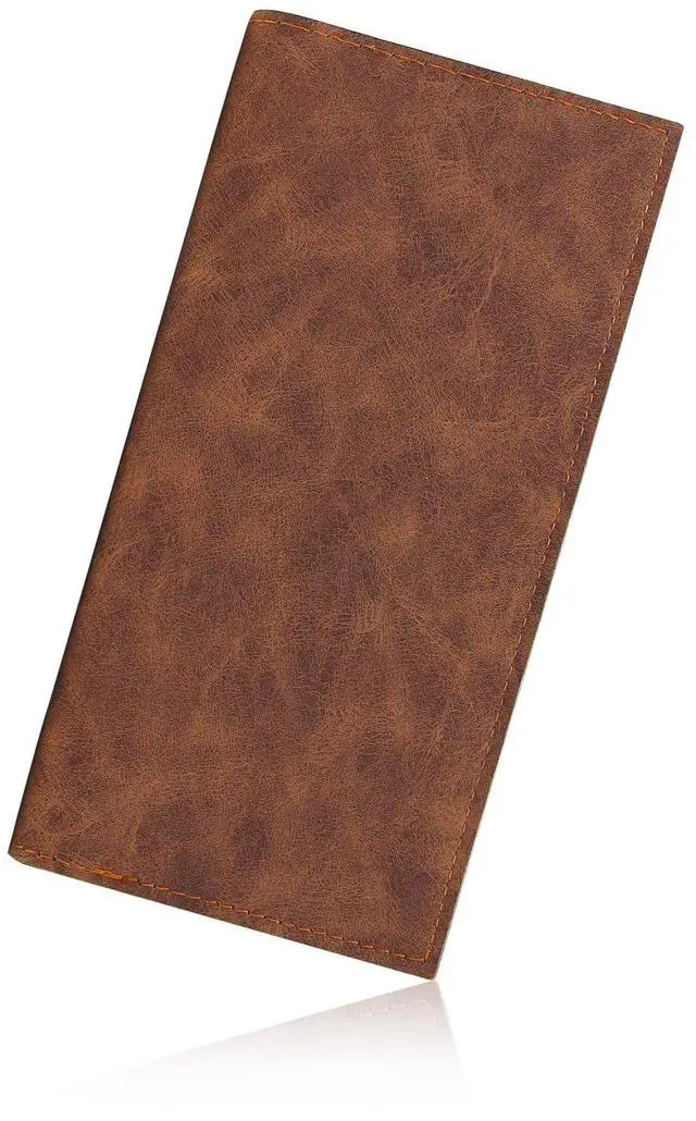 Main image of Mens Wallet, PU Leather Card Wallet Card Holder Wallet with Multiple Card Slots for Men, Long Bifold Travel Wallet Slim Wallet with ID Window for Travel, Date (brown)