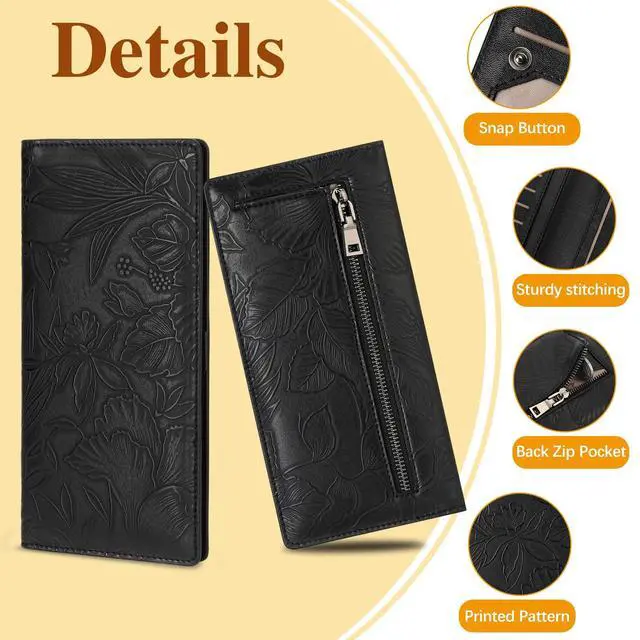 Alt view image 5 of 7 - Ultra Slim Thin Wallet for Women Bifold Leather RFID Blocking Designer Credit Card Holder