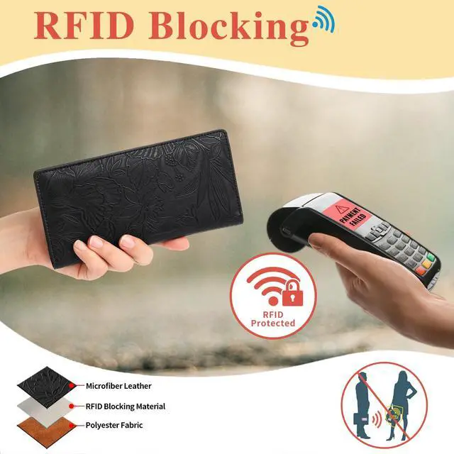 Alt view image 7 of 7 - Ultra Slim Thin Wallet for Women Bifold Leather RFID Blocking Designer Credit Card Holder