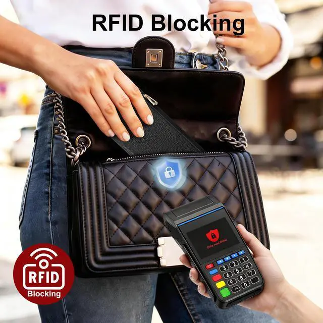 Alt view image 3 of 7 - Slim Wallet for Women, RFID Blocking Credit Card Holder | Thin Compact Bifold Wallet with Zipper, Ladies Gift
