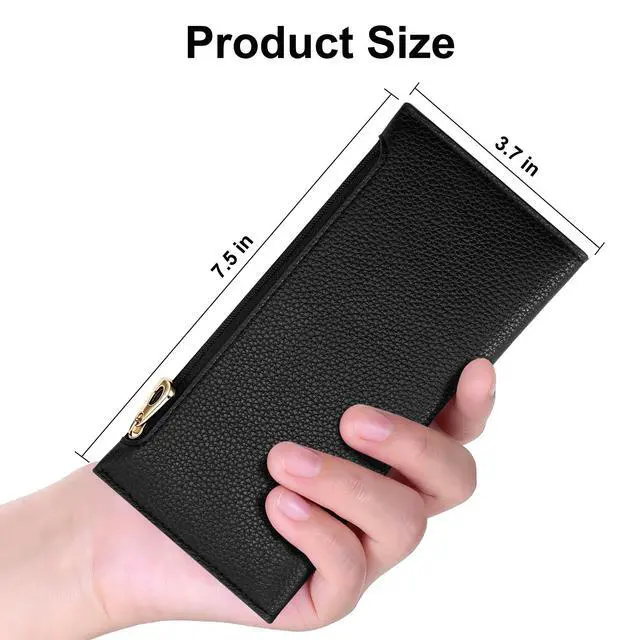 Alt view image 4 of 7 - Slim Wallet for Women, RFID Blocking Credit Card Holder | Thin Compact Bifold Wallet with Zipper, Ladies Gift