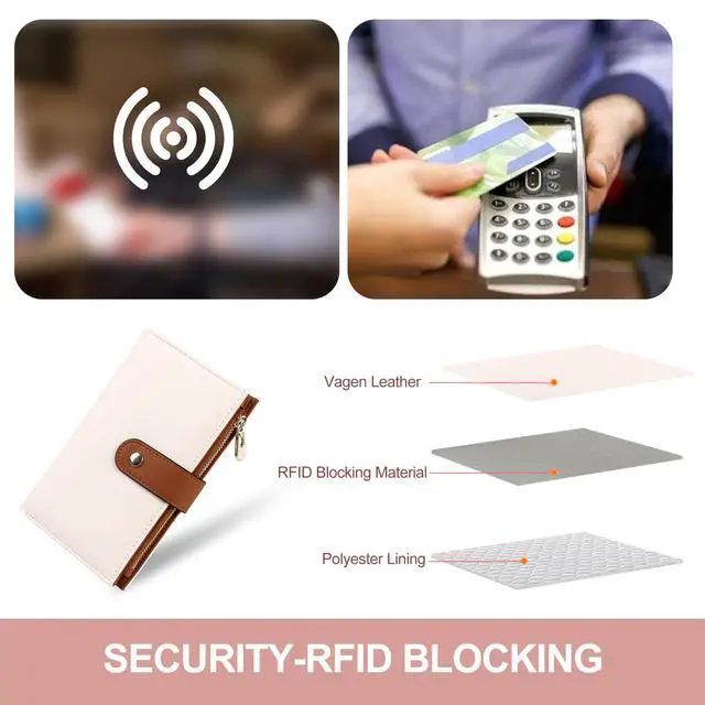 Alt view image 5 of 6 - Women's Wallets RFID Blocking Leather Trifold Clutch Wallet Credit Card Holder Ladies Travel Wallet Purse with Passport/Pen Holder