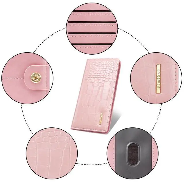 Alt view image 4 of 7 - Wallet Women Bifold Faux Crocodile Leather Slim Thin Long Wallets | RFID Blocking, Alligator Texture, Luxury, Credit Cards Holder, Female Woman Ladies PurseZipper Coin Pocket, Pink Croc