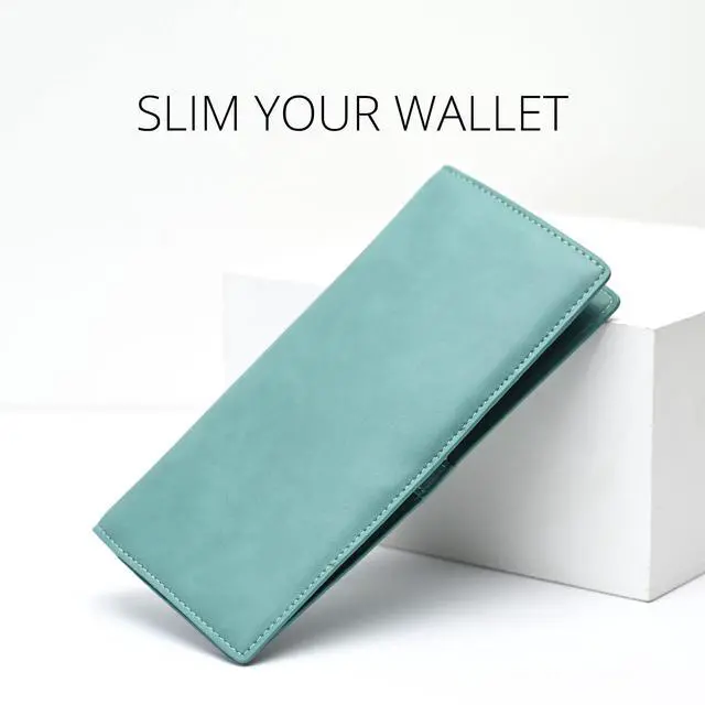 Alt view image 2 of 6 - Ultra Slim Thin Women Wallet RFID Blocking Credit Card Holder Bifold Long Ladies Billfold (Purist Blue)