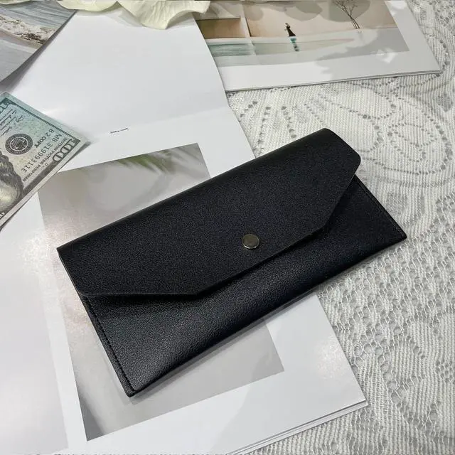 Alt view image 6 of 6 - Pu Leather Cash Envelope Wallet - Reusable Cash Stuffing Wallet for Men and Women -Black