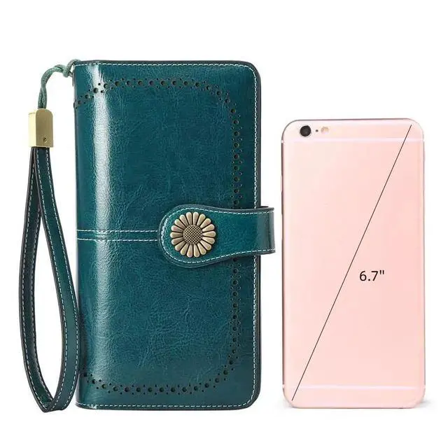 Alt view image 5 of 7 - Wallets for Women Leather Credit Card Holder with RFID Blocking Large Capacity Wristlet