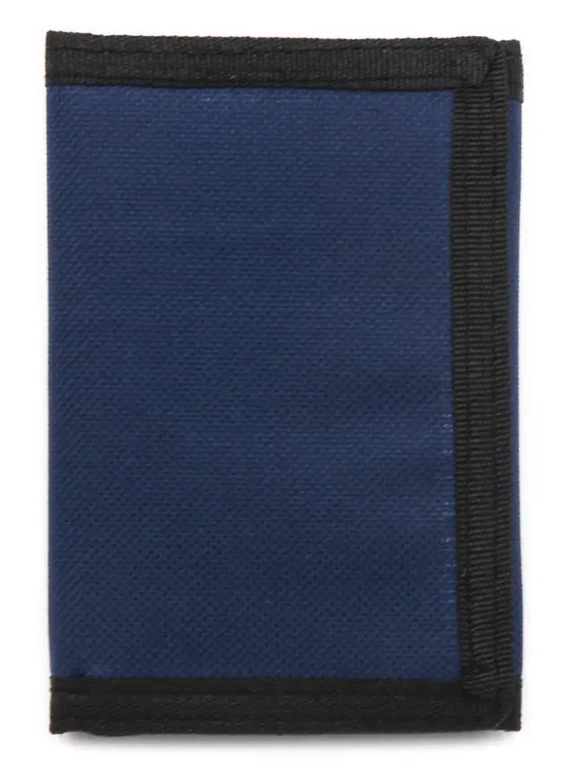 Alt view image 3 of 5 - RFID Trifold Canvas Outdoor Sports Wallet for Kids - Front Pocket Wallet with Magic Sticker (Navy Blue)