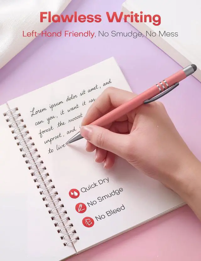 Alt view image 3 of 7 - 2 in 1 Black Ink Gel Pens with Stylus Tips, Quick-Drying,Smooth Writing. | Supports teaching on iPad&writing on paper,0.5mm Fine Point,6-Pack Morandi colors Gift Box for Journaling, School, Office.