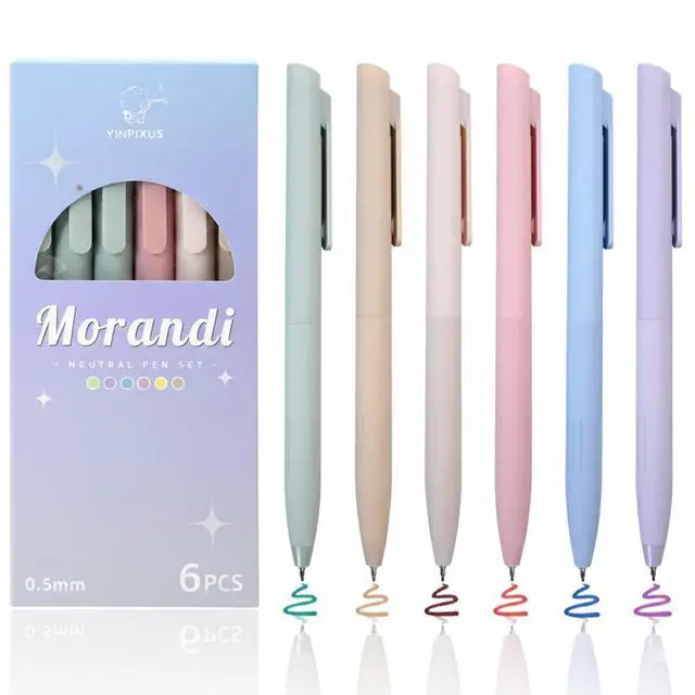 Main image of 6 PCS Pastel Gel Pens, 0.5mm Colored Ink Retractable Pens For Journaling | Quick-Drying Pastel Colored, Smooth 0.5mm Fine Point, Retractable Design, Ideal for Writing Note-Taking Journal School Office