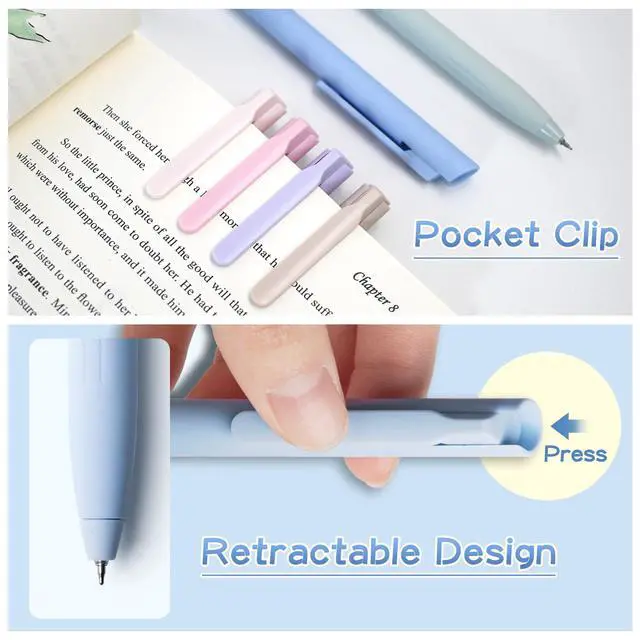 Alt view image 2 of 7 - 6 PCS Pastel Gel Pens, 0.5mm Colored Ink Retractable Pens For Journaling | Quick-Drying Pastel Colored, Smooth 0.5mm Fine Point, Retractable Design, Ideal for Writing Note-Taking Journal School Office