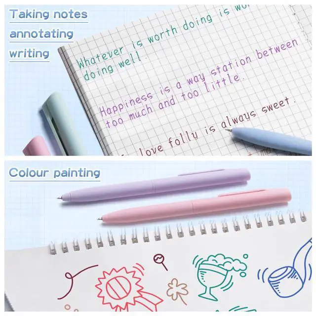 Alt view image 3 of 7 - 6 PCS Pastel Gel Pens, 0.5mm Colored Ink Retractable Pens For Journaling | Quick-Drying Pastel Colored, Smooth 0.5mm Fine Point, Retractable Design, Ideal for Writing Note-Taking Journal School Office