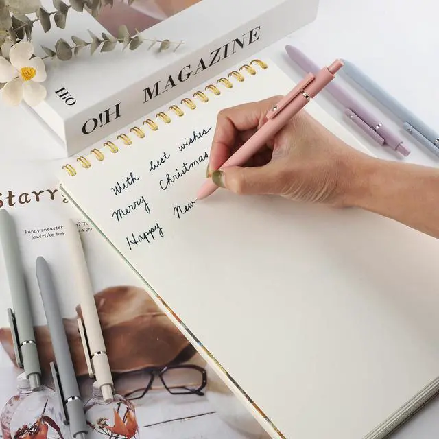 Alt view image 3 of 7 - Gel Pens, 6Pcs 0.5mm Fine Point Smooth Writing for Journaling | Black Gel Ink Pens for Journaling Note Taking, Cute Aesthetic Office School Supplies Gifts for Women