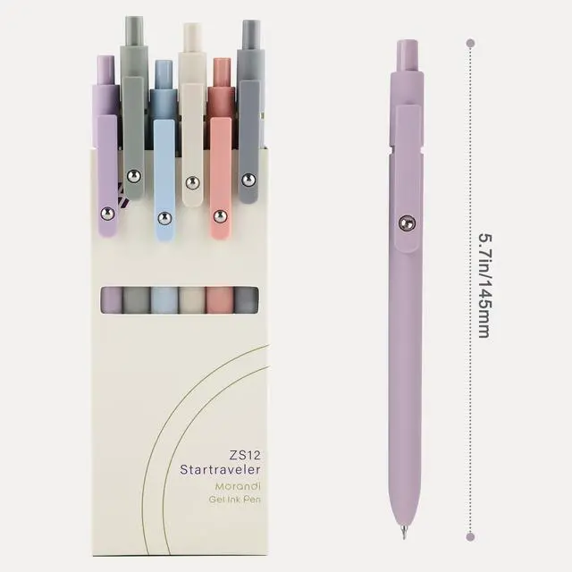 Alt view image 7 of 7 - Gel Pens, 6Pcs 0.5mm Fine Point Smooth Writing for Journaling | Black Gel Ink Pens for Journaling Note Taking, Cute Aesthetic Office School Supplies Gifts for Women