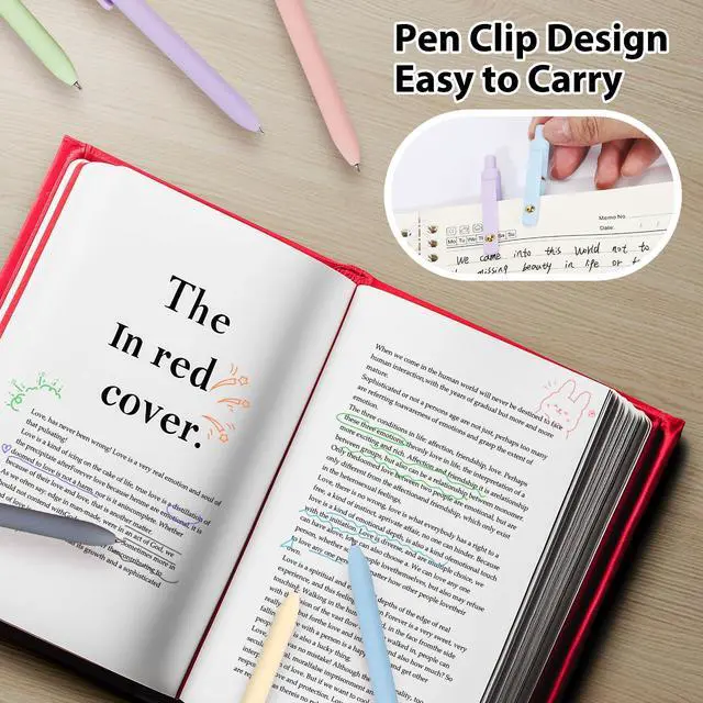 Alt view image 5 of 7 - Colorful Gel Pens,6Pcs 0.7mm Multi-Colored Pens for Journaling | Smooth Writing Coloring Journaling Supplies for Note Taking, Cute Aesthetic Office School Supplies