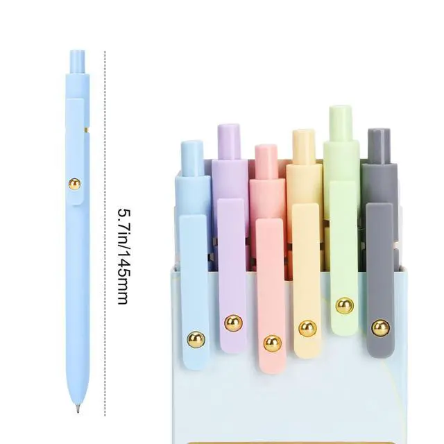 Alt view image 6 of 7 - Colorful Gel Pens,6Pcs 0.7mm Multi-Colored Pens for Journaling | Smooth Writing Coloring Journaling Supplies for Note Taking, Cute Aesthetic Office School Supplies
