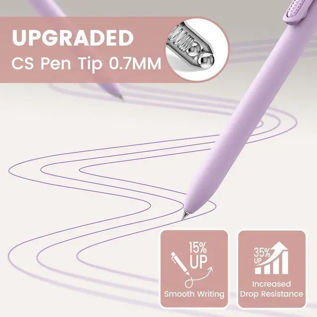 Alt view image 4 of 7 - 8 Pack Colored Gel Pens with Fidget, Morandi Color Ink No Smudge | 0.7mm Fine Point Smooth, Left-Handed Quick-drying Coloring Pens for Journaling, School Office Supplies, Gift for Women Men