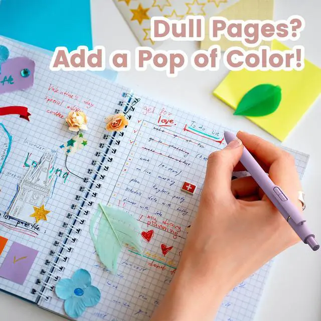 Alt view image 6 of 7 - 8 Pack Colored Gel Pens with Fidget, Morandi Color Ink No Smudge | 0.7mm Fine Point Smooth, Left-Handed Quick-drying Coloring Pens for Journaling, School Office Supplies, Gift for Women Men