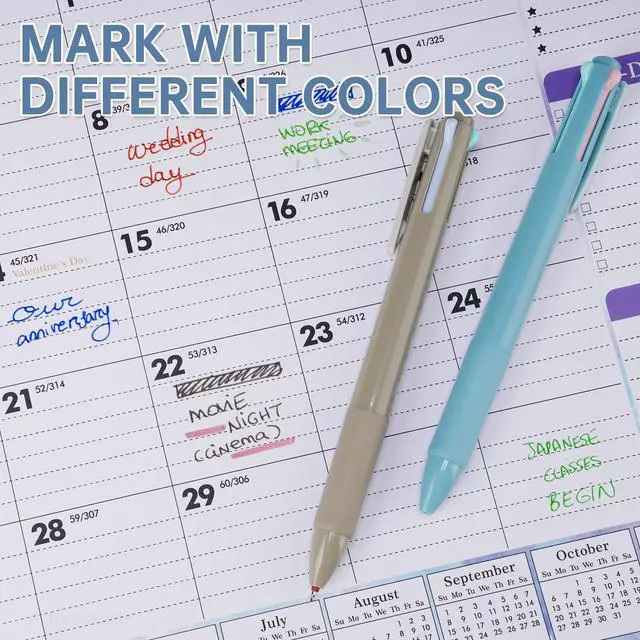 Alt view image 7 of 7 - 4 in 1 Morandi Gel Pens Multicolor Retractable Ballpoint Pens 0.5mm/0.02 Fine Tip 6-Pack Smudge-Free, Fast-Drying, Ideal for Note Taking, Writing, Journaling (6 Morandi Barrel Colors)