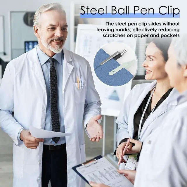 Alt view image 5 of 7 - Gel Pens,7pcs 0.5mm Black Ink Pens Quick Dry Fine Point Smooth Writing Pens | Cute Nurse Teacher Work Desk Accessories, Pens for Journaling Note Taking, Office School Supplies Gifts for Women Men