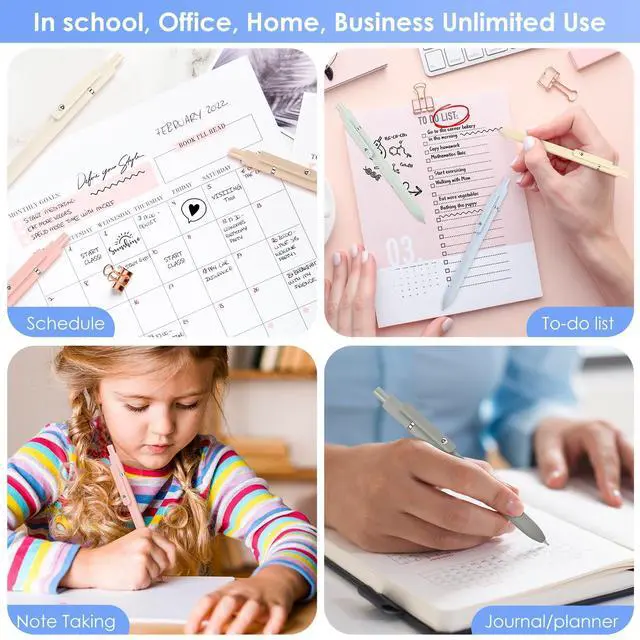 Alt view image 6 of 7 - Gel Pens,7pcs 0.5mm Black Ink Pens Quick Dry Fine Point Smooth Writing Pens | Cute Nurse Teacher Work Desk Accessories, Pens for Journaling Note Taking, Office School Supplies Gifts for Women Men