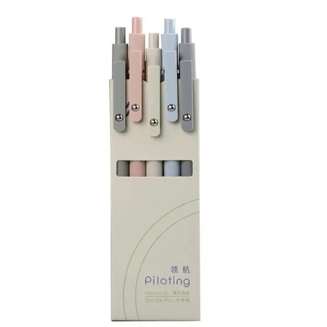 Alt view image 2 of 7 - 5 PCS Zennyth Gel Pens Quick Dry Fine Point Premium Retractable Rolling Ball Black Ink Smooth Writing Pens for School Office (Morandi)