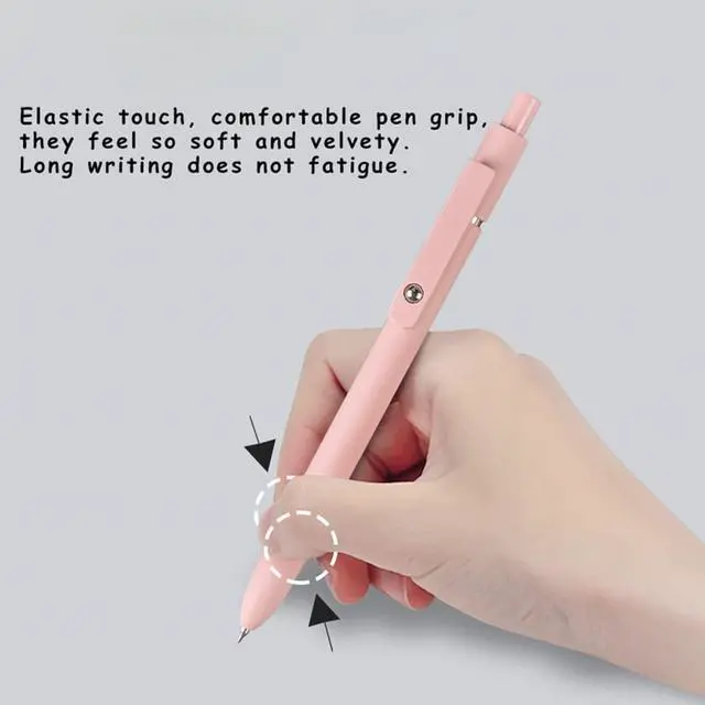 Alt view image 4 of 7 - 5 PCS Zennyth Gel Pens Quick Dry Fine Point Premium Retractable Rolling Ball Black Ink Smooth Writing Pens for School Office (Morandi)