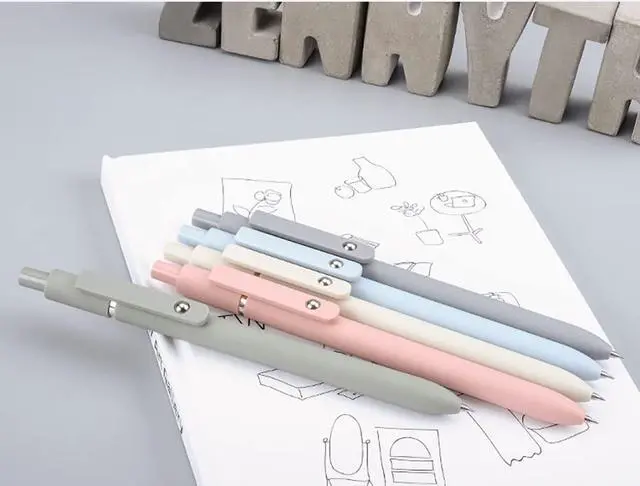 Alt view image 7 of 7 - 5 PCS Zennyth Gel Pens Quick Dry Fine Point Premium Retractable Rolling Ball Black Ink Smooth Writing Pens for School Office (Morandi)