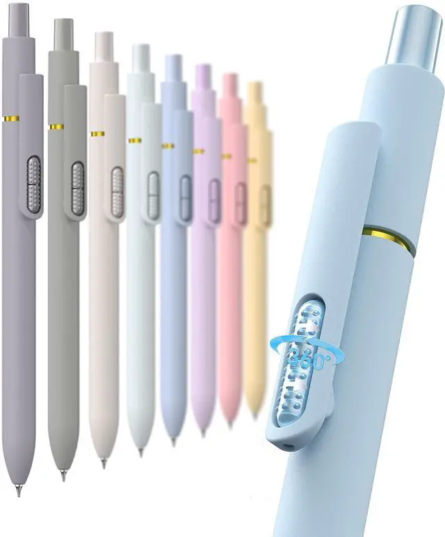 Main image of 8 Pcs Gel Ink Pens, 0.7mm Fine Point for Smooth Writing Journaling Aesthetic Pens, Black Quick-Dry Long Lasting Fidge Pens, Cute School Office Supplies Gifts for Women Morandi Black Ink
